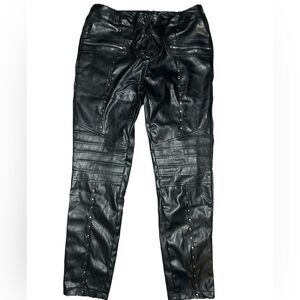 Faux Leather Metal Embellishment Biker Pants Women’s Size 3X